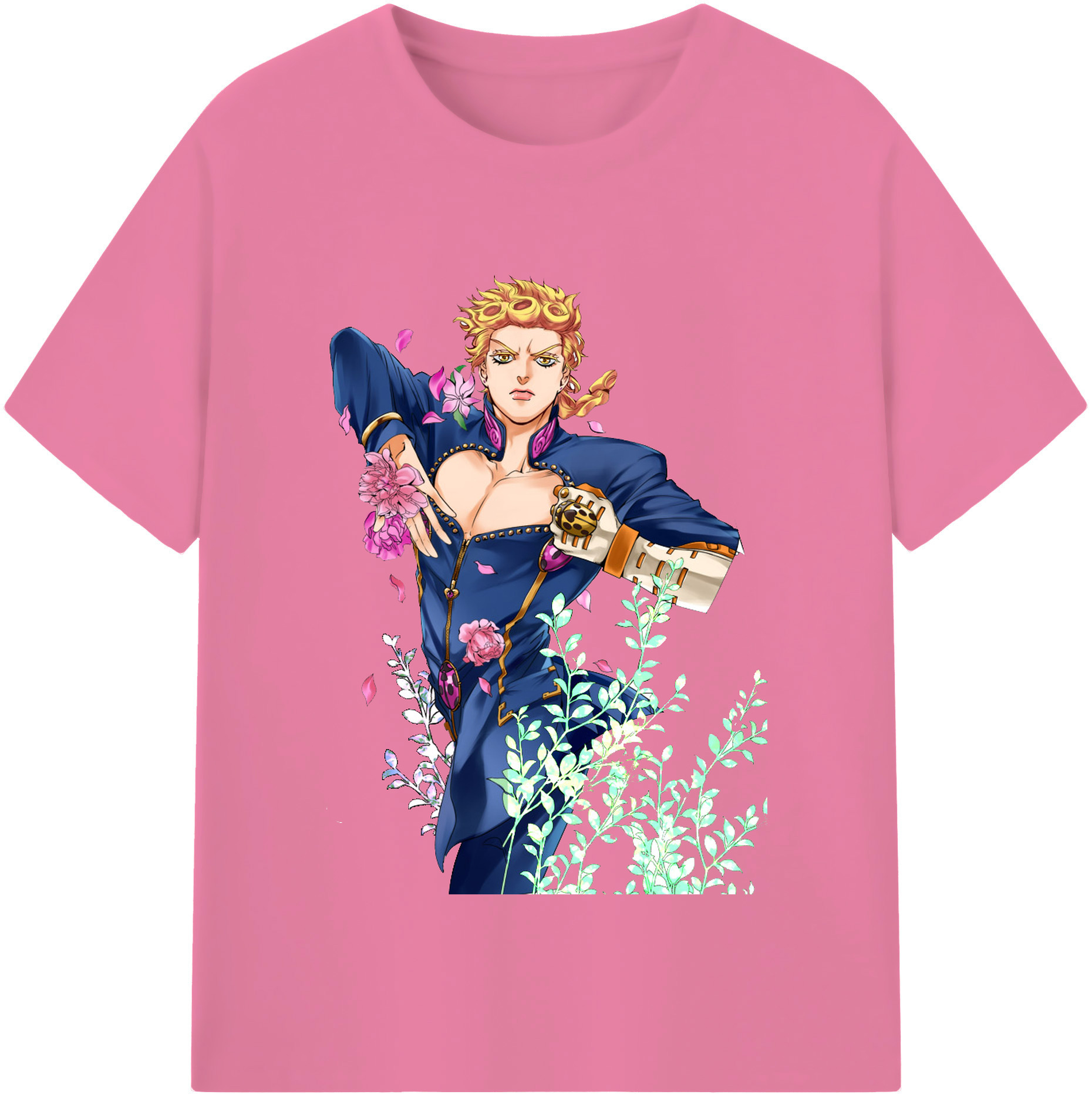 （画像用） ジョジョの奇妙な冒険 ジョルノ?ジョバァーナ JoJo's Bizarre Adventure Giorno Giovanna 綿100％半袖Tシャツ（フロントプリント）